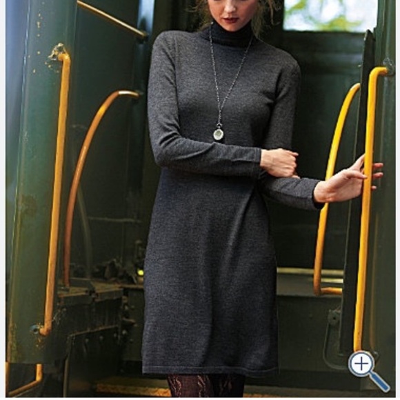 Garnet Hill Dresses & Skirts - Garnet Hill Merino Wool Dress MIDI Gray